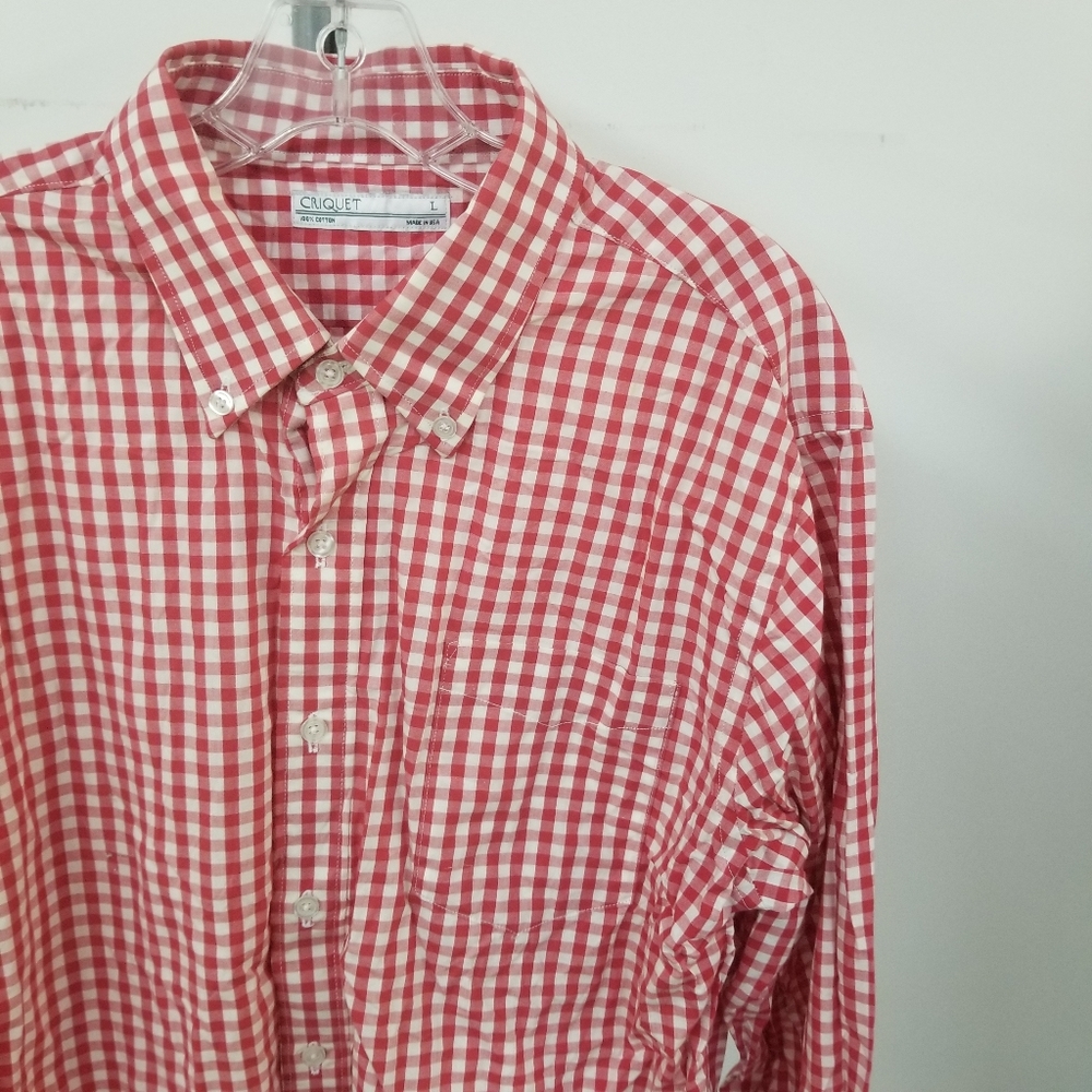 LIKE NEW RED CHECKERED CRIQUET LONG SLEEVE
